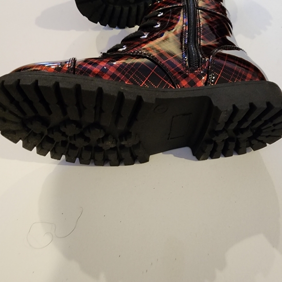 Girls red and black ankle boots size 1 - Picture 9 of 12